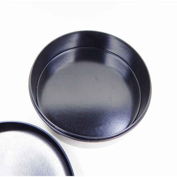 Otagiri Laquerware Coasters Iris Floral Set of 6 Black Orange MCM Made In Japan - Picture 7 of 12